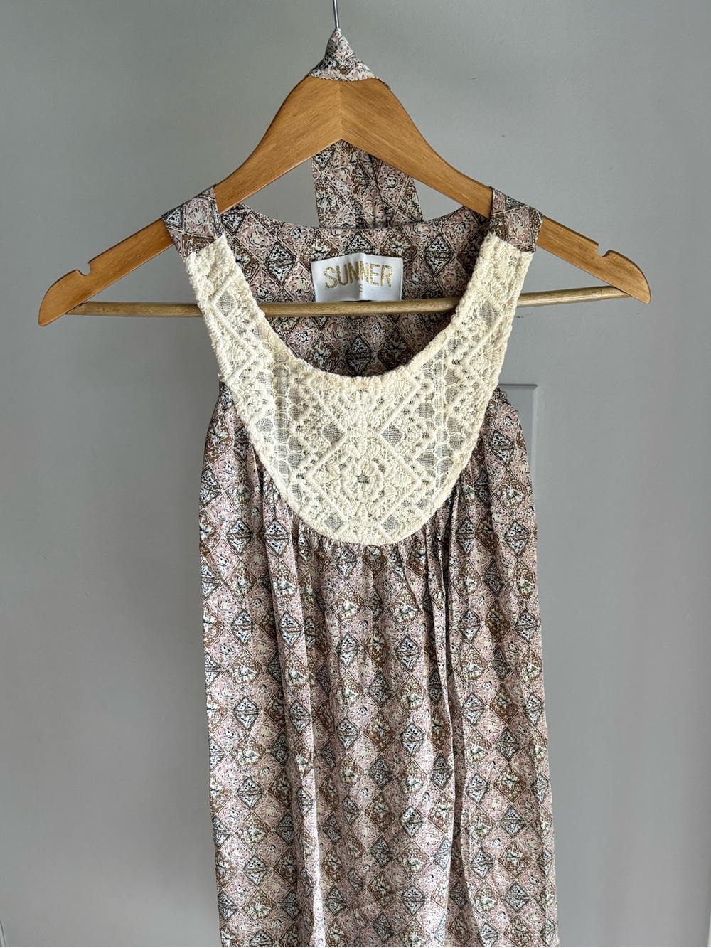 SUNNER 100% Silk Sleeveless Dress with Tie